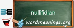 WordMeaning blackboard for nullifidian